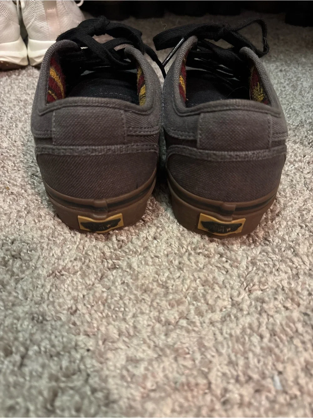 Men's Gray Canvas Lace-Up Vans Skate Shoes